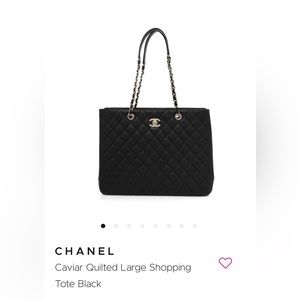 Chanel Classic CC Large Shopping Tote Quilted Caviar Gold hardware